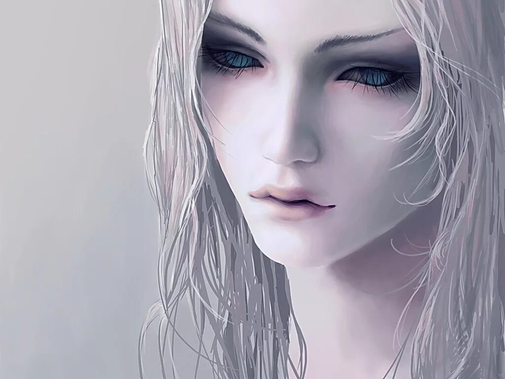 эльфийка с голубыми глазами.