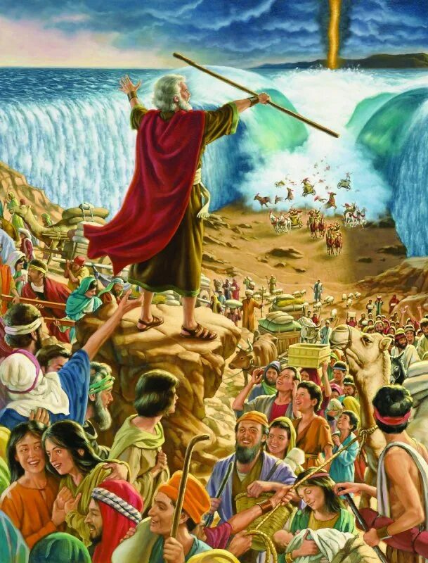 David Roberts. "Исход израильтян из Египта". Моисей через Чермное море. Моисей освобождение израильтян. Моисей и красное море. Исход