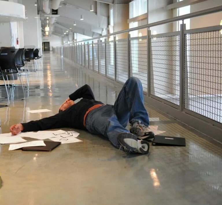 Slipping man