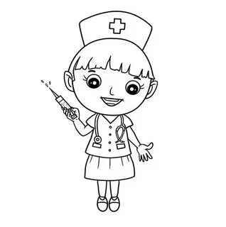 Рисунок медсестры карандашом