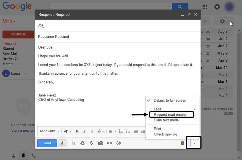 Sending requesting