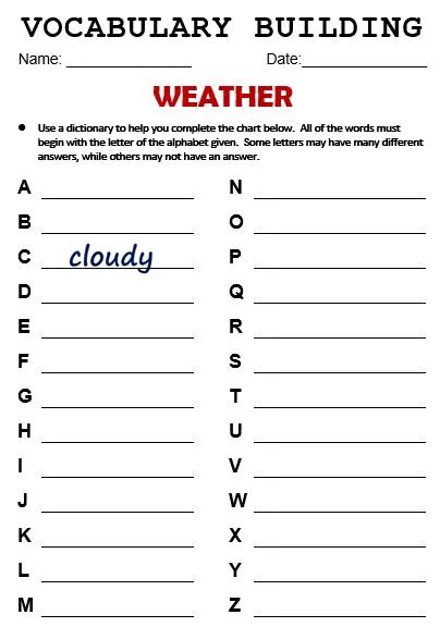 Use your dictionaries to complete