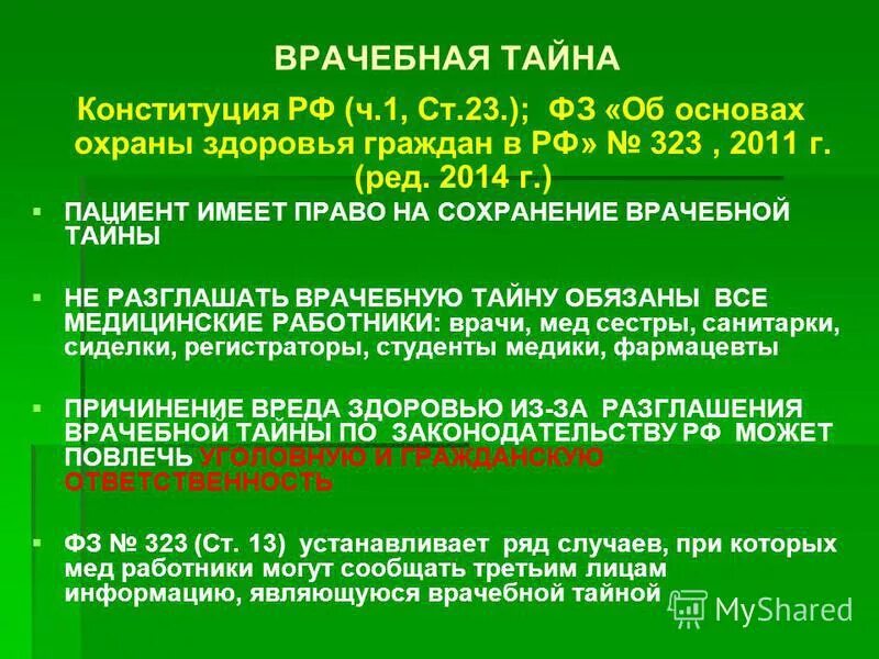 323 ф3 об основах охраны здоровья. Врачебная тайна закон. Сохранение врачебной тайны. Закон о медицинской тайне. ФЗ 13 врачебная тайна.