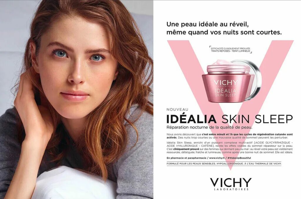 Реклама виши. Vichy Idealia Skin Sleep. Vichy реклама. Реклама косметики Vichy. Реклама крема виши.