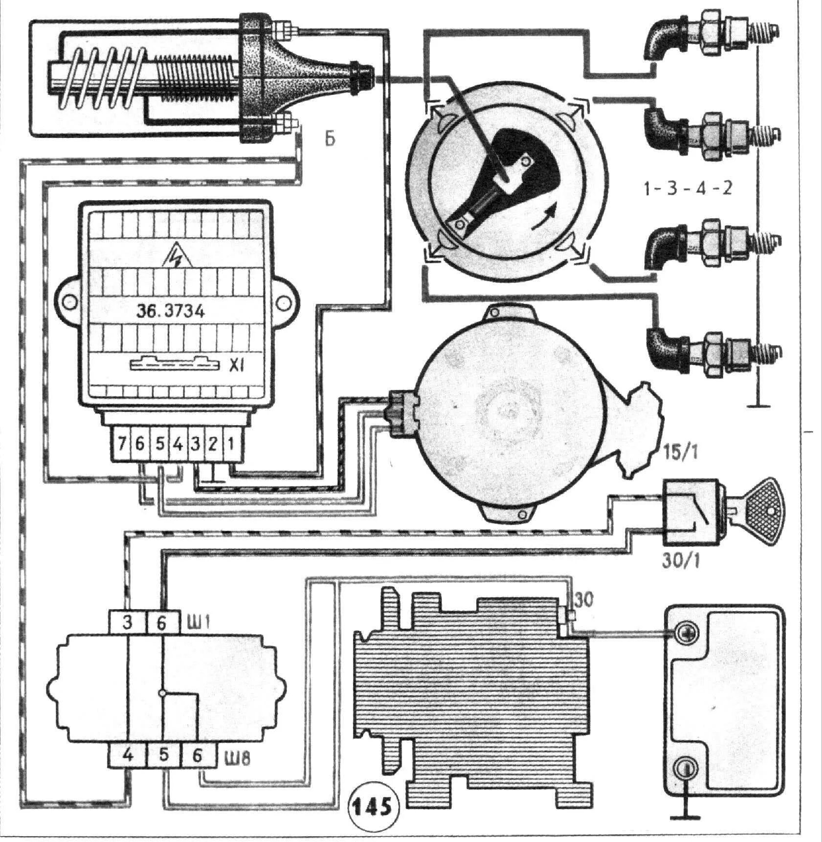 Система зажигания карбюратора. Система электронного зажигания ВАЗ 2108. Система зажигания ЗИЛ 131 бесконтактная. Схема бесконтактного зажигания ВАЗ 2108. Коммутатор зажигания ЗИЛ 131.