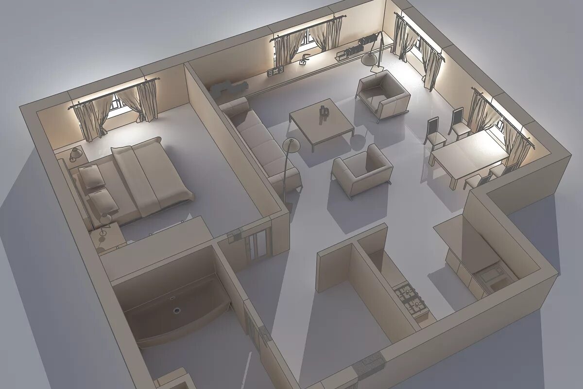 Моделирование интерьера квартиры 7 Examples of How to Show Off Interiors in Your 3D Models, As Selected by Sketch