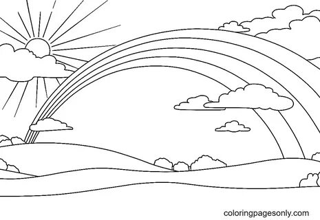 صفحات تلوين قوس قزح - صفحات تلوين للأطفال والكبار