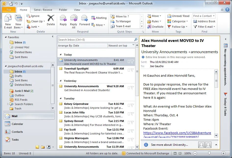 Интерфейс аутлук 2010. Outlook почта. Microsoft Outlook 2010. Microsoft Outlook фото.