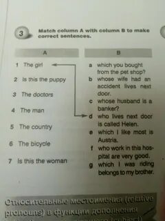 Match the sentences with the correct