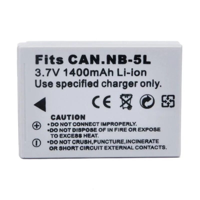 Аккумулятор NB-5l. Nb5l для Canon s100 фотоаппарата. 1400 Mah. NB-5l.