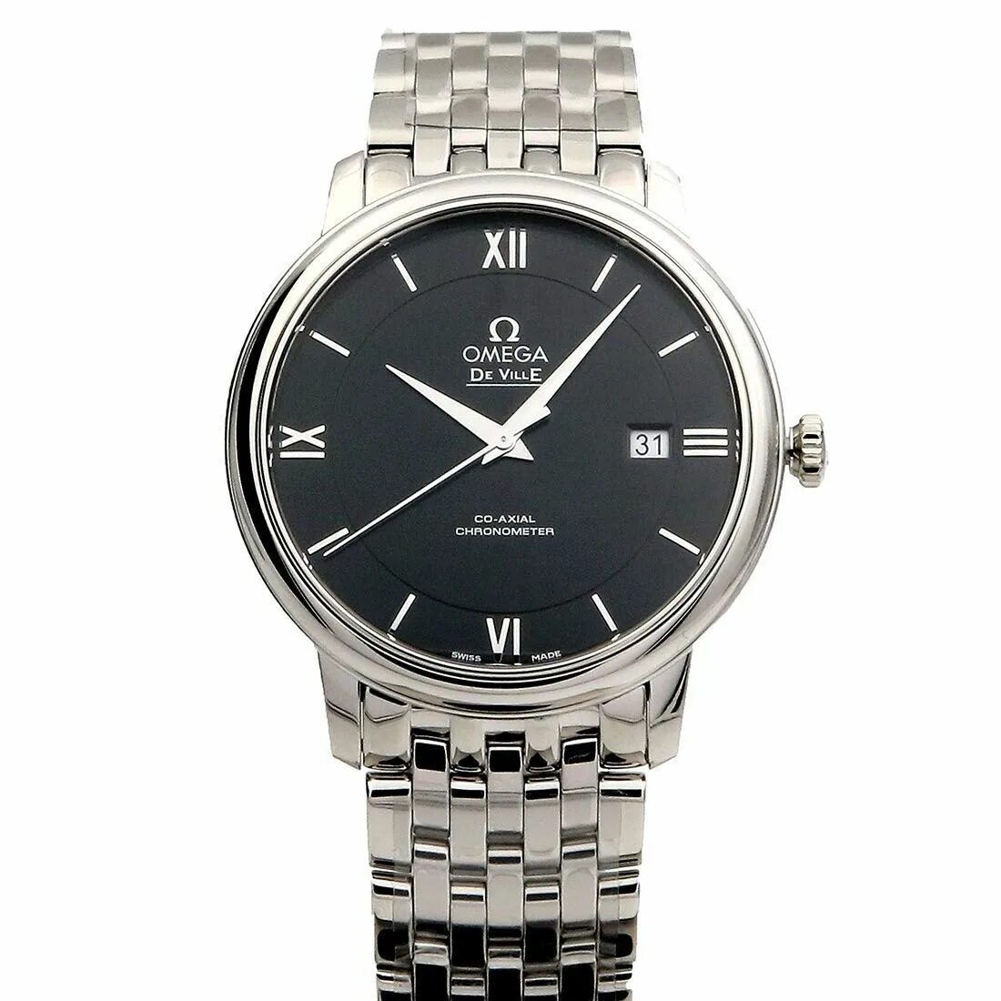 Omega Prestige. Омега Девиль. Omega 424.10.40.20.03.004. Omega de ville Prestige co-Axial Chronometer 39,5 mm 424.13.40.20.03.004.