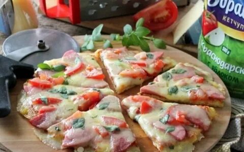 Пицца на картофельной основе в духовке