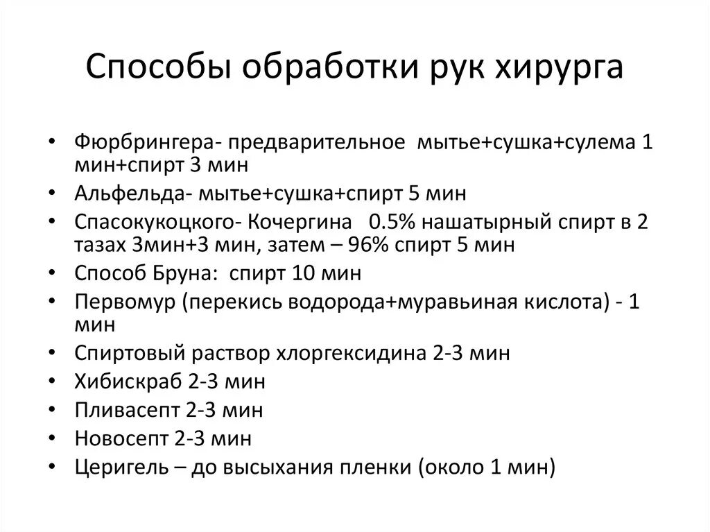 Спасокукоцкого кочергина обработка. Методы хирургической обработки рук. Методы обработки рук хирурга. Обработка руки хирургаа. Современные методы обработки рук хирурга.