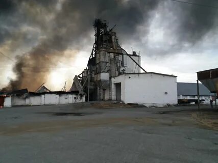 Пожар есильским элеватора
