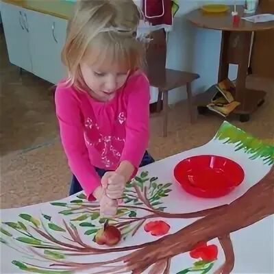 Нетрадиционная техника рисования яблоками