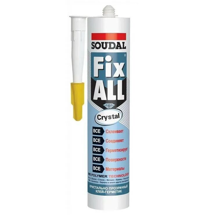 Кристально прозрачный клей. Soudal Fix all High Tack клей-герметик белый /290мл/. Soudal герметик гибридный Fix all High Tack 290 мл белый. Герметик Soudal Fix all белый. Клей-герметик Soudal фикс Алл белый.