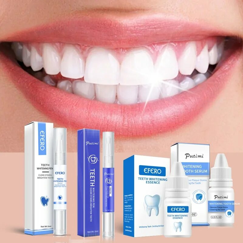 Отбеливание. Отбеливатель зубов Whitening Tooth. Отбеливание зубов Teeth Whitening Essence. Ручка efero для отбеливания зубов. Пудра с эссенцией для отбеливания зубов efero.