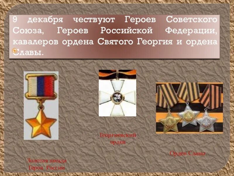 Презентация к классному часу "День Героев Отечества"
