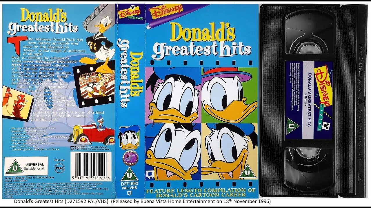 Uk vhs. VHS 1996. Donald Duck VHS Sped up. Энциклопедия Дисней 1996 год.