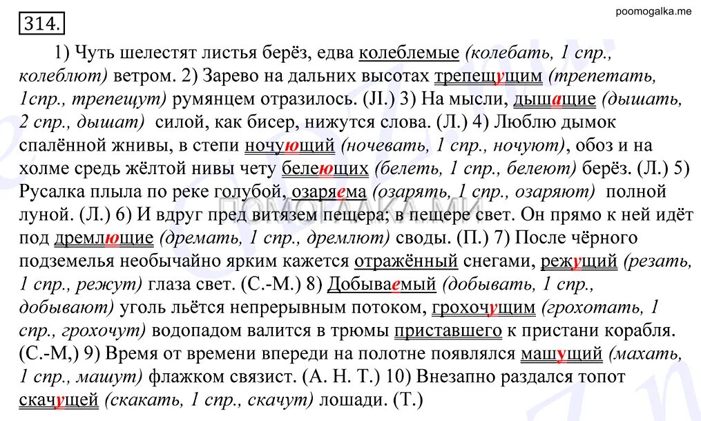 Спишите найдите причастия. Упражнение 314 по русскому языку 10 класс. Внезапно раздался топот скачущей лошади. Чуть шелестят листья берез едва колеблемые ветром. Русский язык 7 класс внезапно раздался топот скачущей лошади.