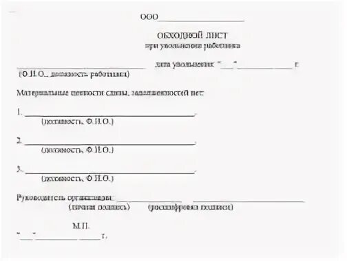 Обходной лист при увольнении обязателен или нет
