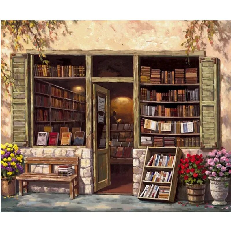Книжный магазин картины. Книжный магазин картины. Книжный магазин в живописи. Художник стив крисп. Книжный магазин картины.