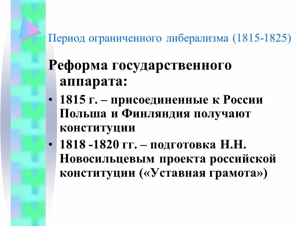 Попытки либеральных преобразований
