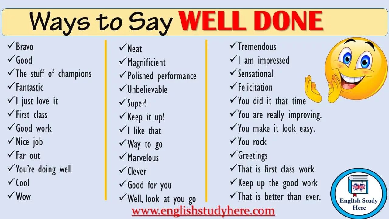 Ways to say well done. Well английский. Цшдд в английском языке. Other ways to say well done.