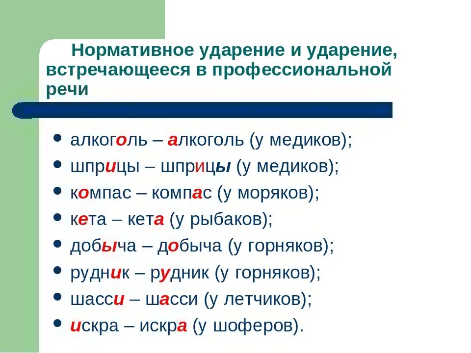 Два варианта ударений в словах. Ударение. Профессиональные ударения в словах. Ударения в профессиональной речи. Ударение примеры.