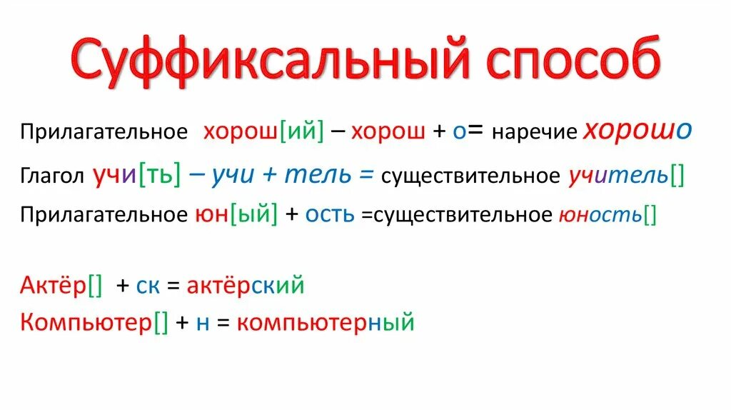 Суффиксальный способ образования прилагательных примеры. Прилагательные суффиксальным способом. суффиксальный способ прилагательных. прилагательные образованные суффиксальным способом. суффиксальный способ словообразования.