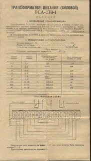 Трансформатор тс характеристика