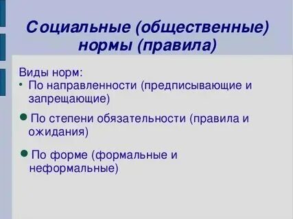 Виды правил по направленности предписывающие запрещающие