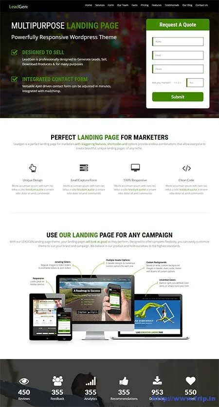 Wordpress лендинг шаблон