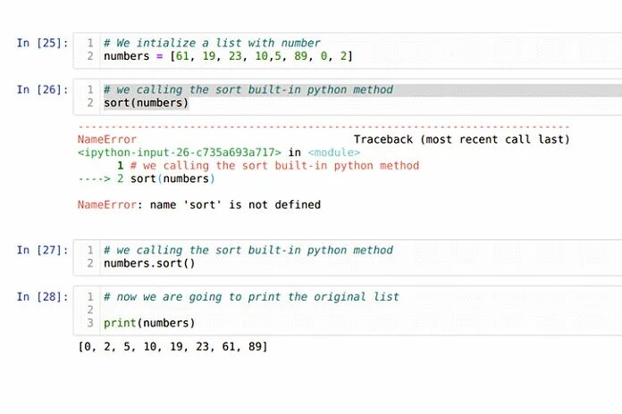 Метод сортировки списка python