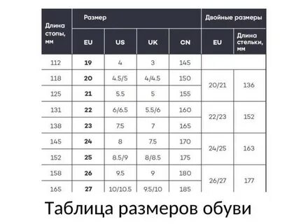 Reima размерная сетка