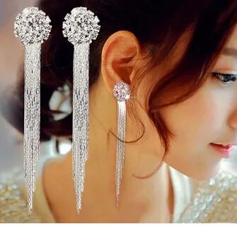 M MISM Fahion Long Tassel Earrings Exquisite Rhinestone Ethnic Personality Big D