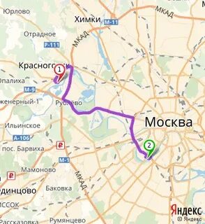 Расстояние митино