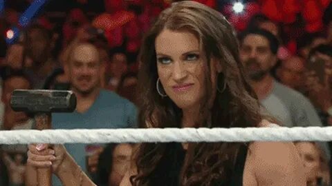 GIF: Evil Stephanie McMahon gets the sledgehammer, is the greatest and.