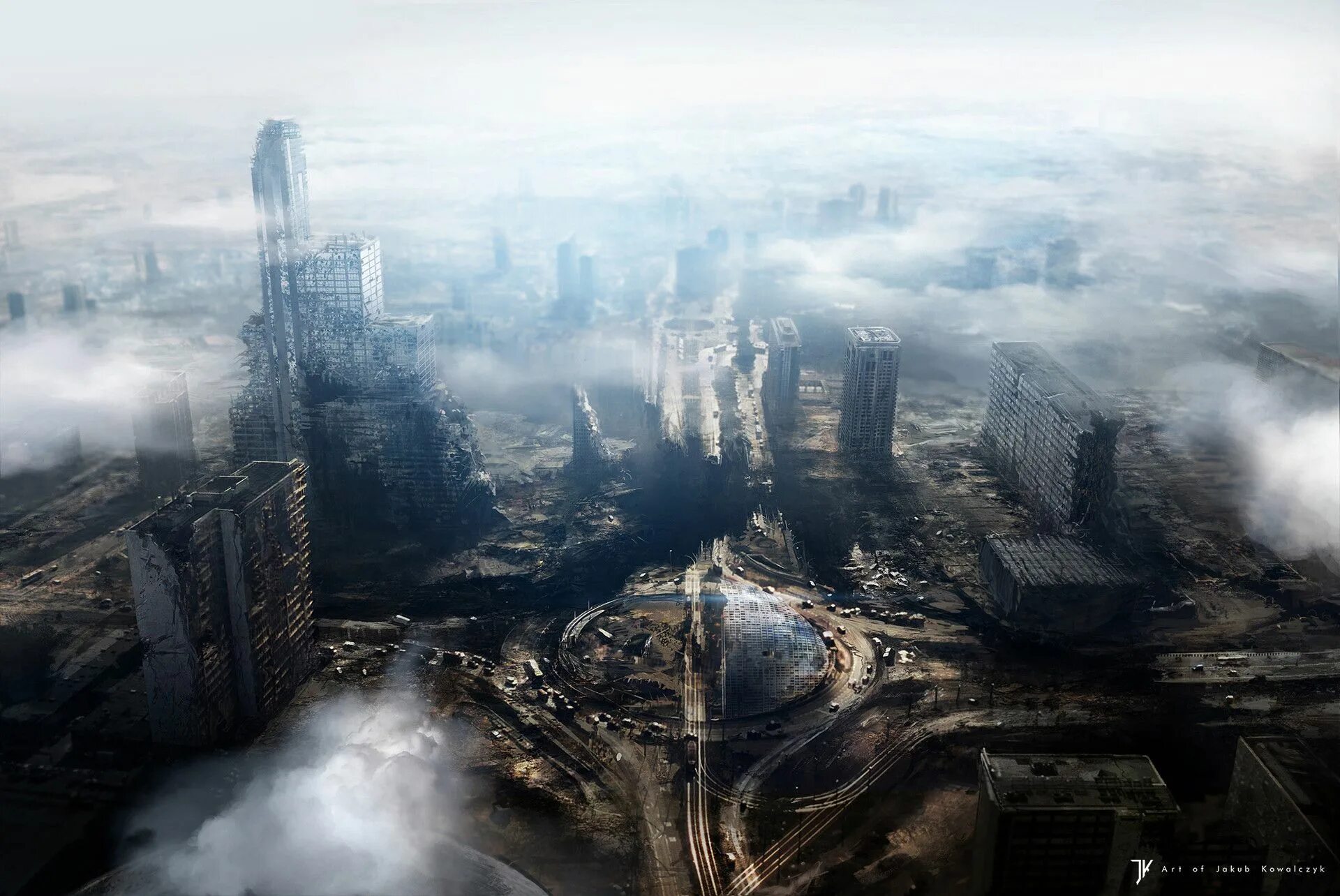 Апокалипсис s. Разрушение города. Разрушенный мир. Руины города.