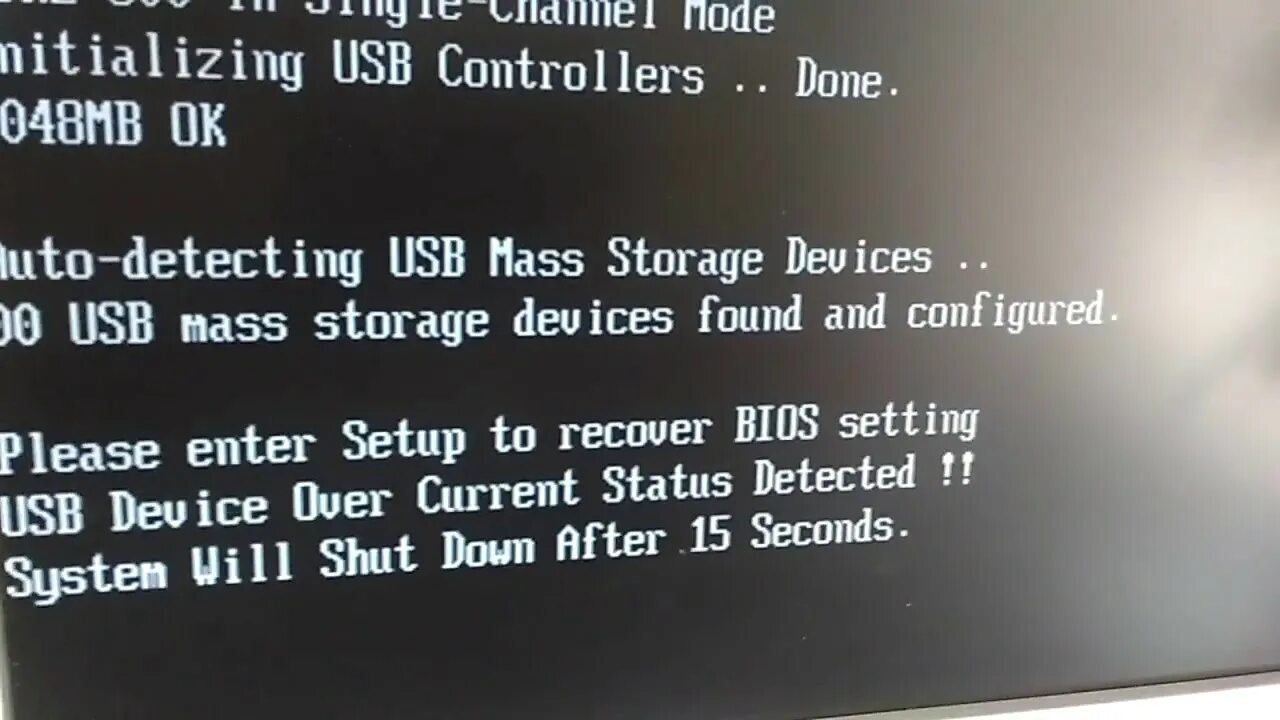 Device over current status detected. USB device over current status detected. USB device over current status detected System will shutdown in 15 seconds. Please enter Setup to recover BIOS setting USB device over current status detected. System will shut down after 15 seconds что.