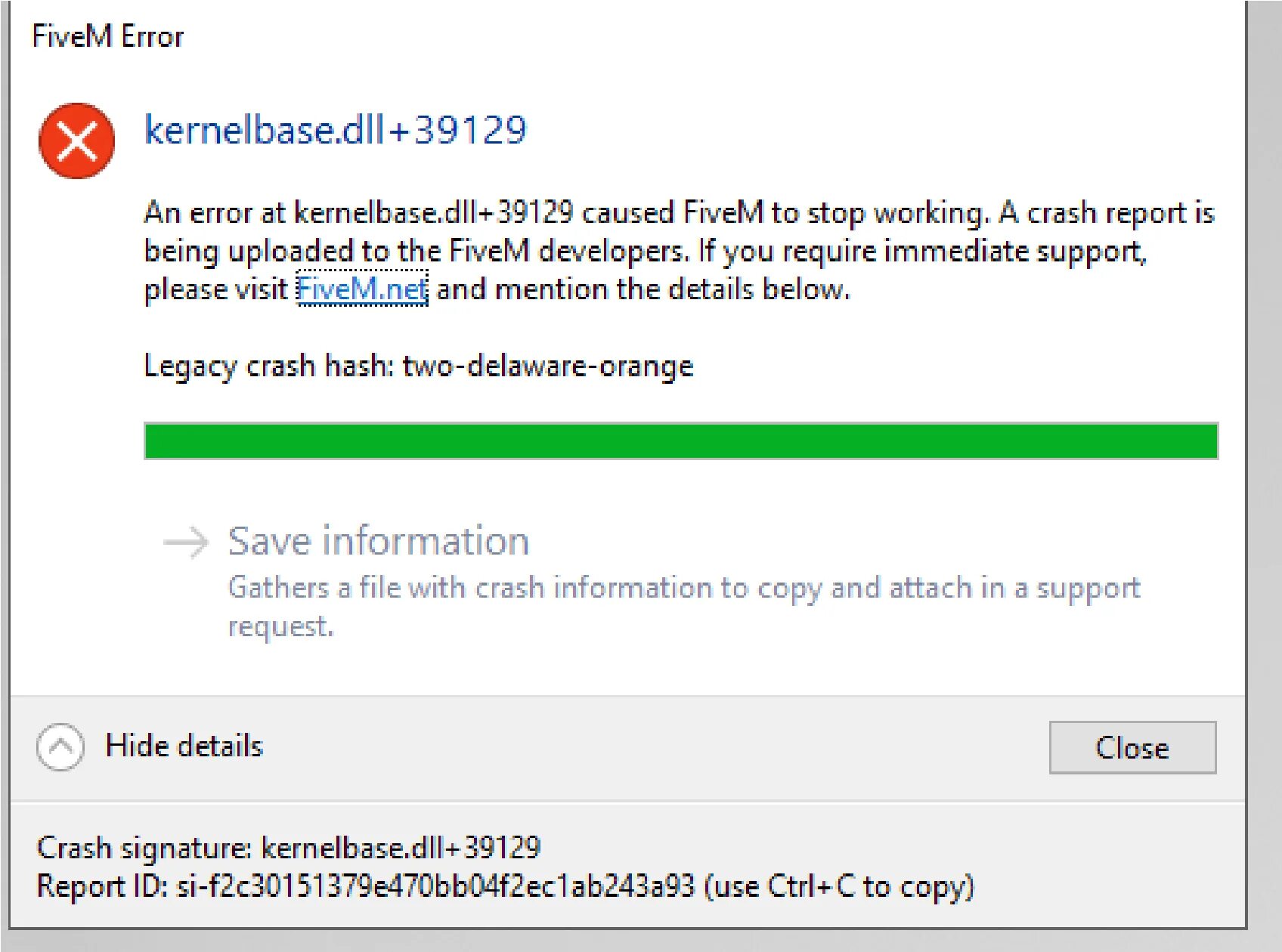 Server memory error. Server memory error