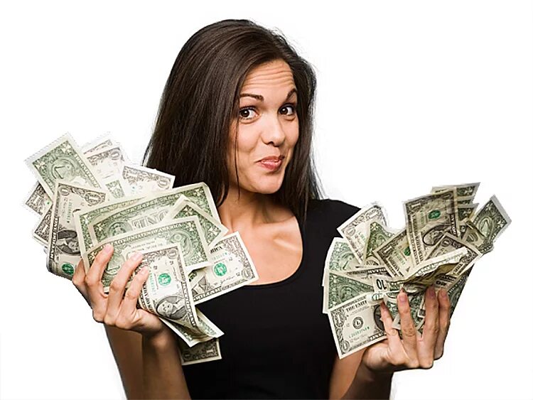 девушка с деньгами. целует деньги. деньги в руках девушки. пересчет денег в руках. девушка с долларами.