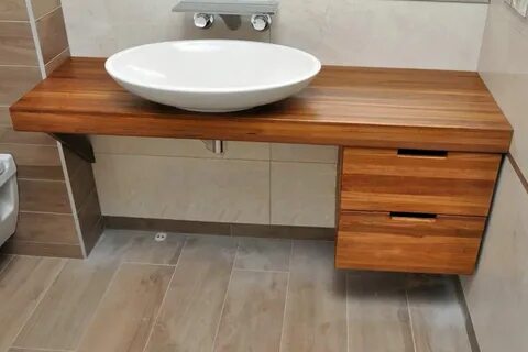 Столешница под раковину в ванную из дерева