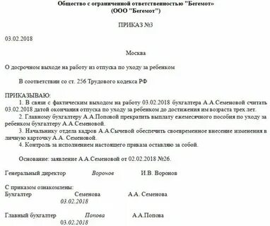 Порядок оформления отпуска по уходу за ребенком
