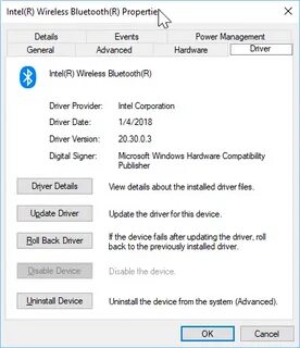 Intel bluetooth windows 10