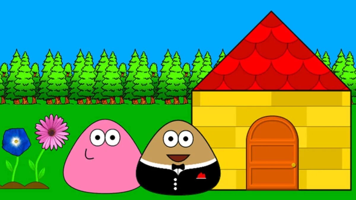 Поиграем в игру какашка. Игра пу pou. какашка поу. pou андроид. рога игра.