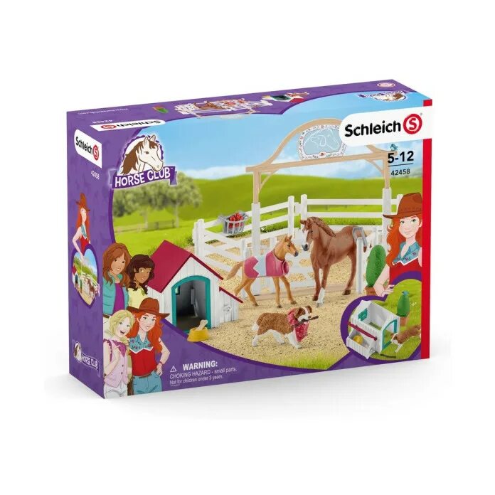 Schleich Horse Club 42458. Schleich 42458. Лошади шляйх Horse Club. Набор фигурок Schleich Horse лошади для гостей Ханны с собакой Руби, 42458/14598.