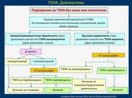 Тромбоэмболия легочной артерии тест