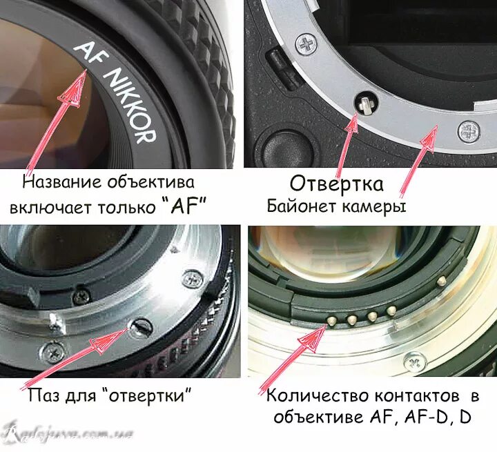 Байонет объектива Nikon. Маркировка объективов. Обозначения на объективе фотоаппарата.