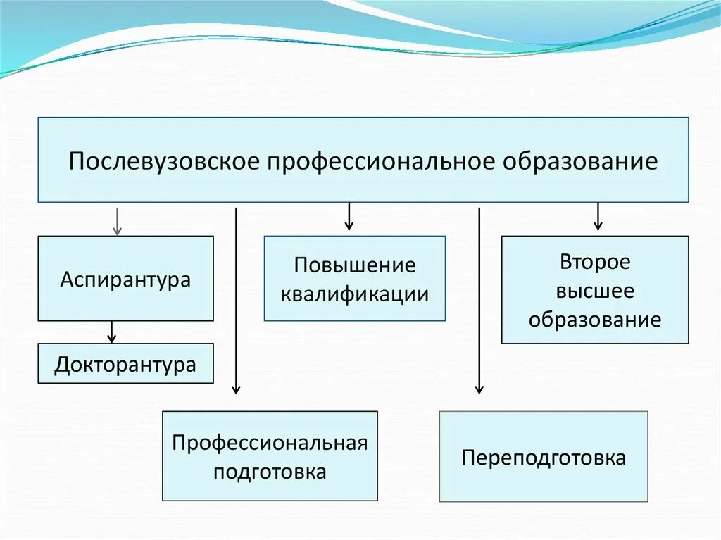 Высшие образования названия. Послевузовское профессиональное образование. Послевузовское образование. Структура послевузовского профессионального образования. Ступенями послевузовского образования являются.